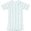 Cumberland Stripe Rashguard One Piece, White/Green - Rash Guards - 1 - thumbnail