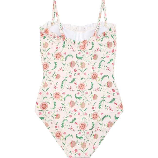 Women's Cloister Botanical Ruffle One Piece, Cream/Floral - One Pieces - 4