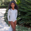Cumberland Stripe Rashguard One Piece, Green/White - One Pieces - 4