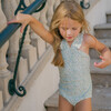 Sea Marsh Floral V-Neck Crossover One Piece, Green - One Pieces - 2