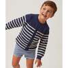 Knit Cardigan, Navy/Cream Stripes - Cardigans - 5