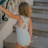 Sea Marsh Floral V-Neck Crossover One Piece, Green - One Pieces - 3