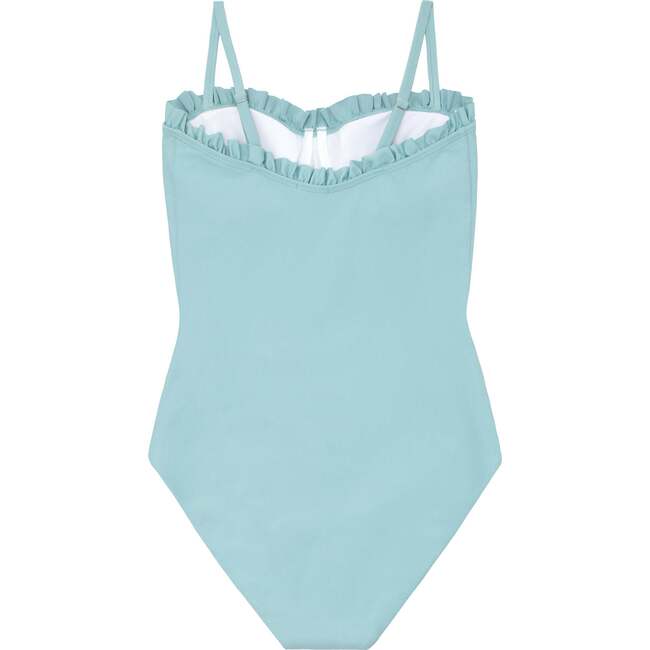 Women's Ruffle One Piece, Sea Blue - One Pieces - 3