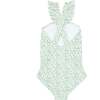 Sea Marsh Floral V-Neck Crossover One Piece, Green - One Pieces - 4