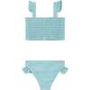 Smocked Bikini, Sea Blue - Two Pieces - 2 - thumbnail