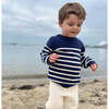 Knit Sweater, Navy/Cream Stripes - Sweaters - 2