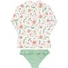 Cloister Botanical Rashguard Set, Green - Two Pieces - 3