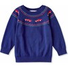 Race Car Crew Cotton Fairisle, Bright Blue - Sweaters - 1 - thumbnail