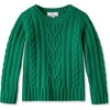 Fishers Cable Cashmere Sweater, Cadium Green - Sweaters - 1 - thumbnail