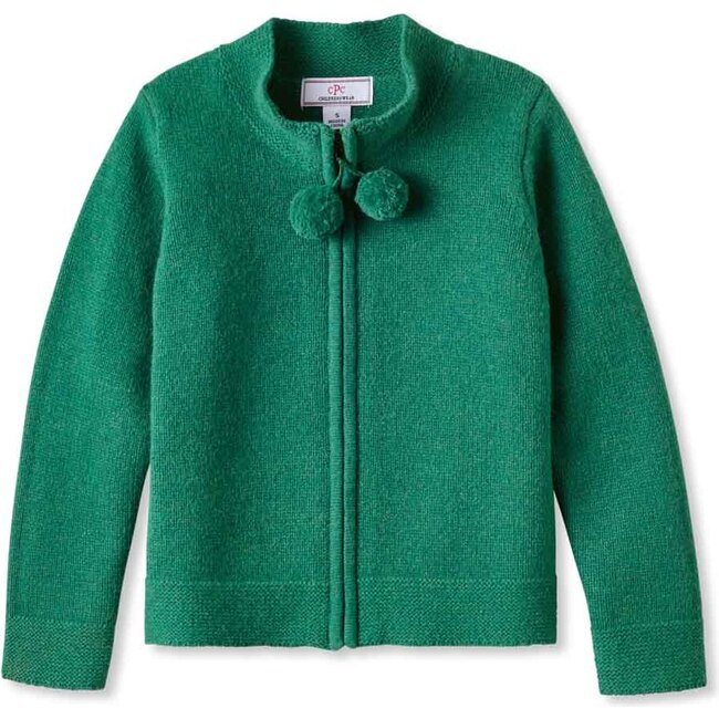 Pippa Pom Pom Lambswool Sweater, Cadium Green - Sweaters - 1