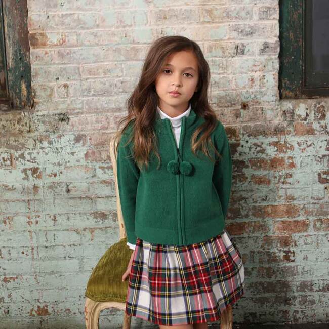 Pippa Pom Pom Lambswool Sweater, Cadium Green - Sweaters - 2