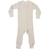 Noble Organic Waffle One-Piece Sleeper, Oat Milk - Onesies - 1 - thumbnail