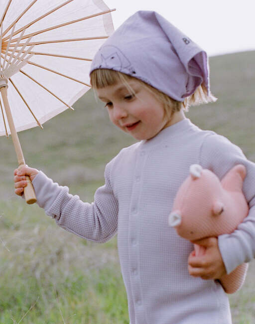 Noble Organic Waffle One-Piece Sleeper, Lavender - Onesies - 3