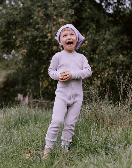 Noble Organic Waffle One-Piece Sleeper, Lavender - Onesies - 4