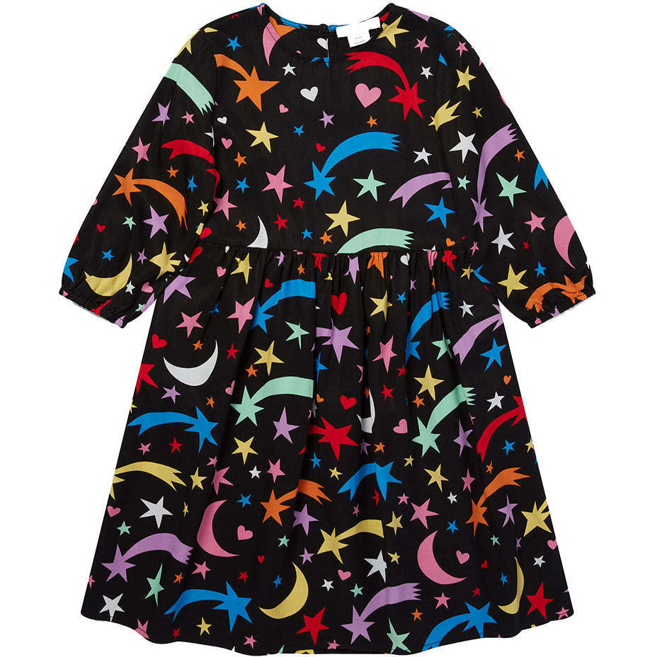 Shooting Star Tencel Dress, Black - Dresses - 1