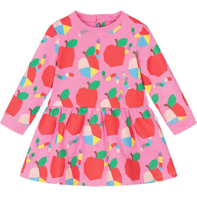 Apple Print Jersey Dress, Pink