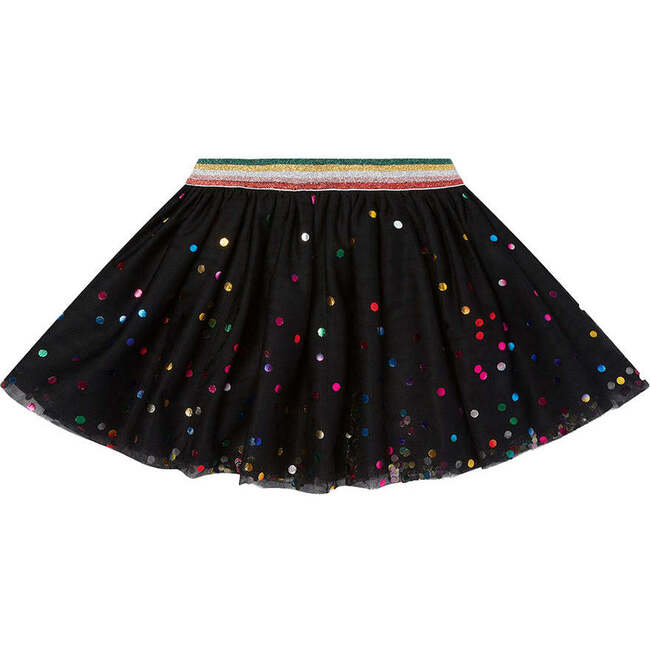 Mini Polka Dot Tule Skirt, Black - Skirts - 2