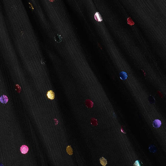 Mini Polka Dot Tulle Dress, Black - Dresses - 3