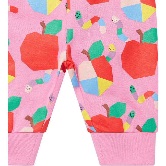 Apple Print Joggers, Pink - Sweatpants - 2