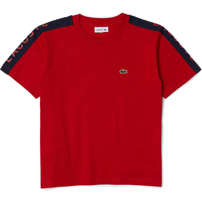 Monogram Logo Trim T-Shirt, Red