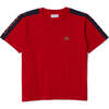 Monogram Logo Trim T-Shirt, Red - T-Shirts - 1 - thumbnail
