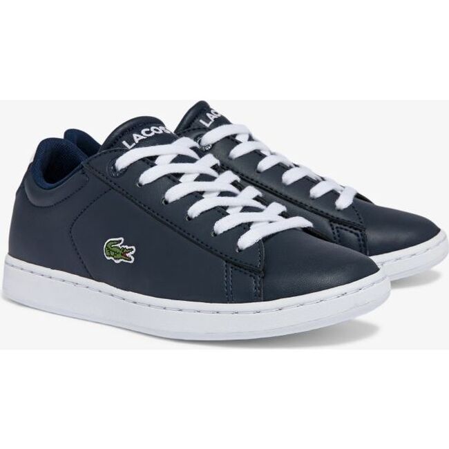 Logo Leather Trainers, Navy