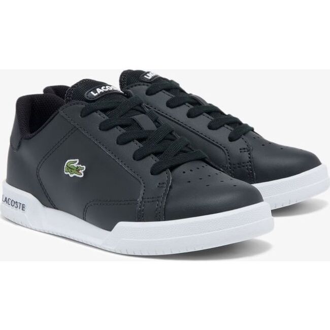 Logo Leather Trainers, Black