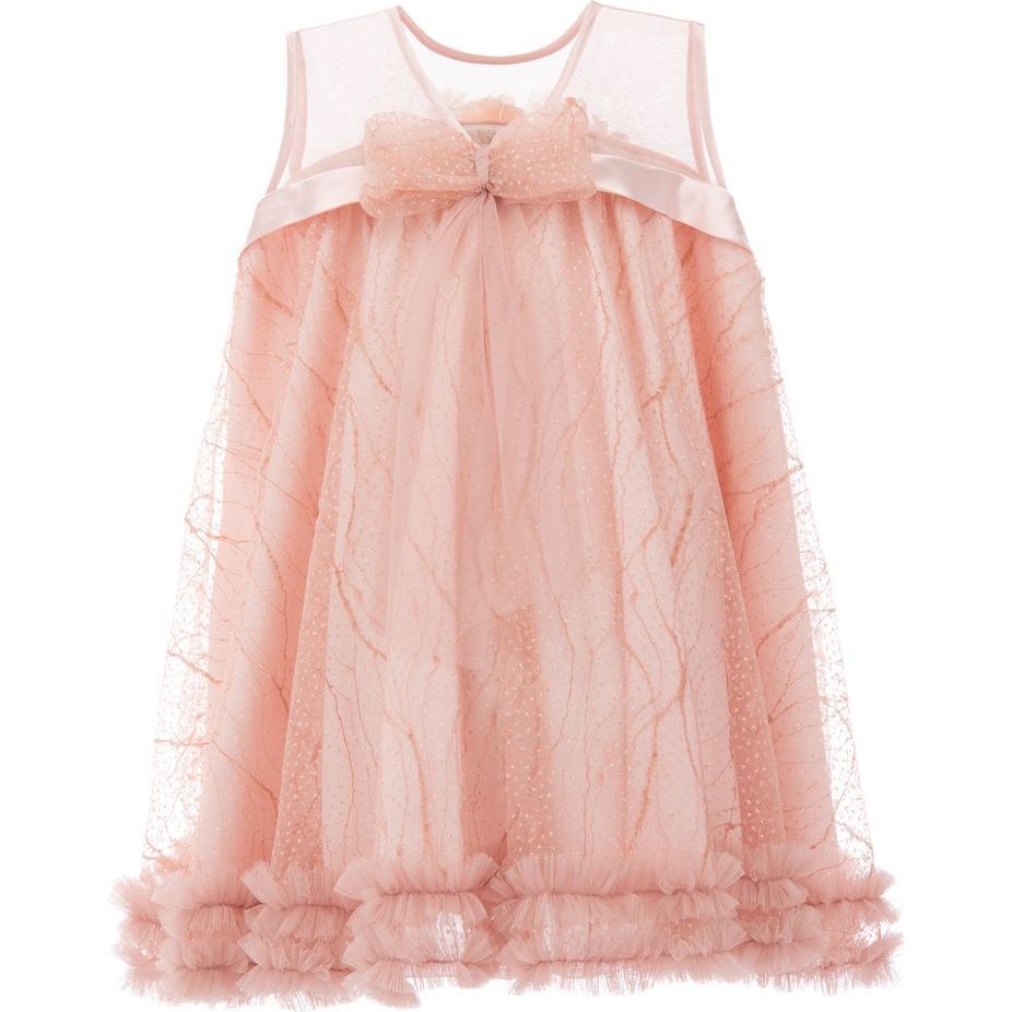 Overlay Trapeze Dress, Pink - Dresses - 1