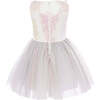 Feather Sequin Tulle Dress, Ivory - Dresses - 2