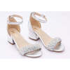 Scrunch Rhinestone Heels, Silver - Dress Shoes - 1 - thumbnail