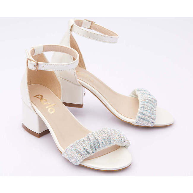 Scrunch Rhinestone Heels, Pearl - Dress Shoes - 3