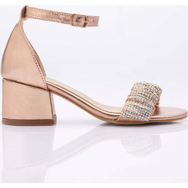 Scrunch Rhinestone Heels, Rose Gold - Dress Shoes - 2