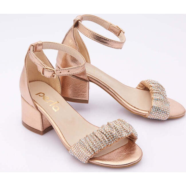 Scrunch Rhinestone Heels, Rose Gold - Dress Shoes - 3