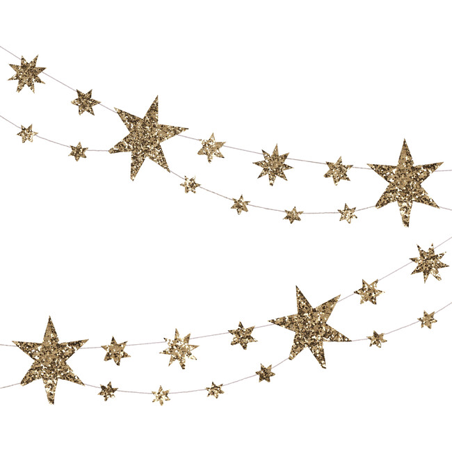 Eco Glitter Stars Garland - Garlands - 1
