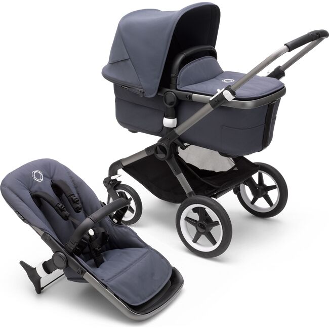 Fox 3 Complete Stroller Stormy Blue Fabrics - Graphite Frame