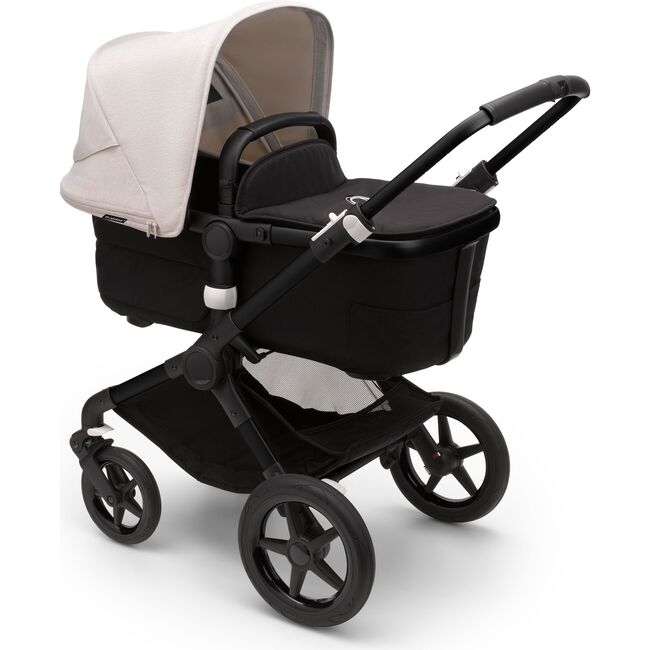 Fox 3 Complete Stroller Black Fabrics - Misty White Canopy - Black Frame - Single Strollers - 3