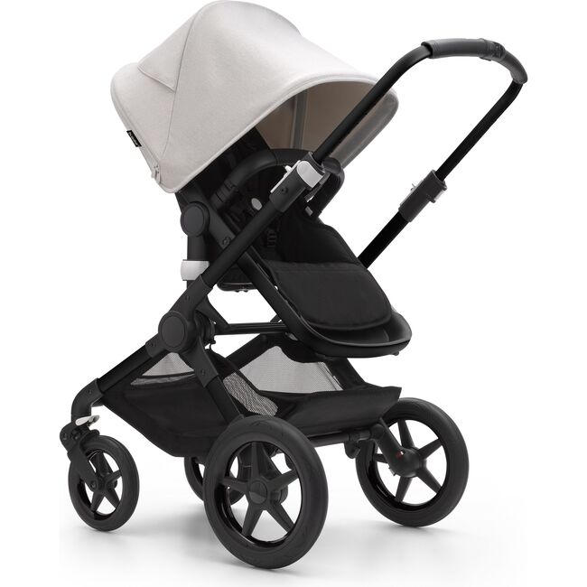 Fox 3 Complete Stroller Black Fabrics - Misty White Canopy - Black Frame - Single Strollers - 4