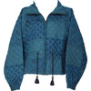 Women's Quilted Patchwork Jacket, Indigo - Jackets - 1 - thumbnail