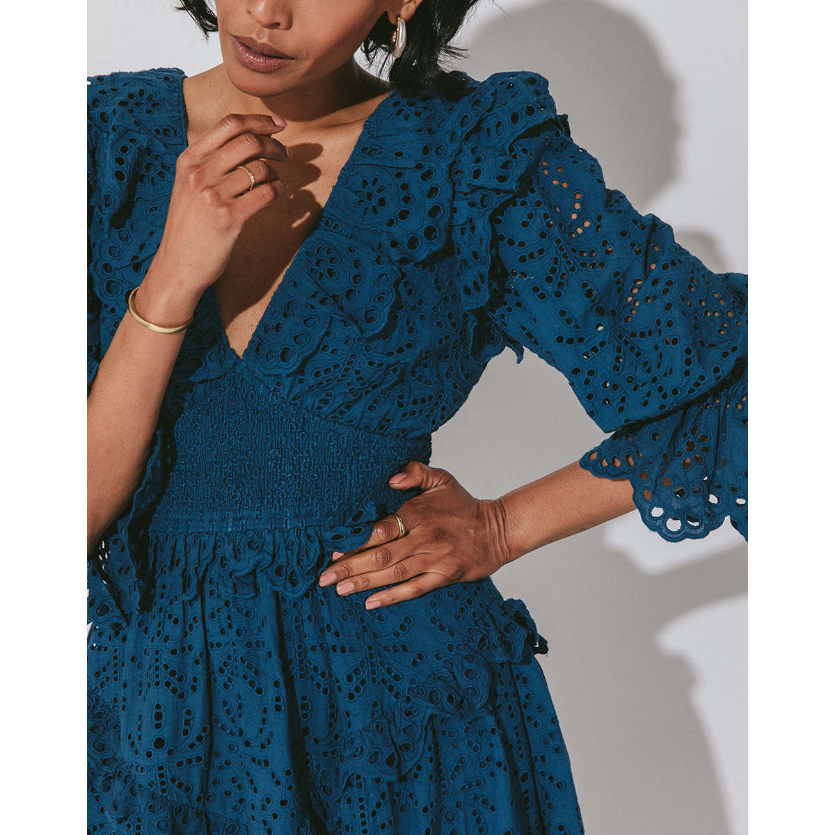 Women's Milani Ankle Dress, Lapis Eyelet - Cleobella Dresses | Maisonette Women's Milani Ankle Dress, Lapis Eyelet - Cleobella Dresses | Maisonette