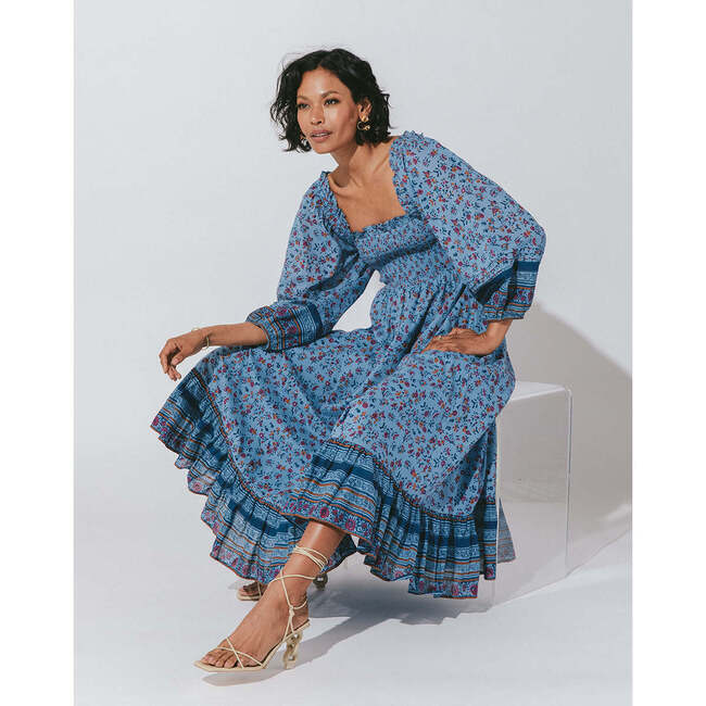 Women's Eva Midi Dress, Lapis - Dresses - 4