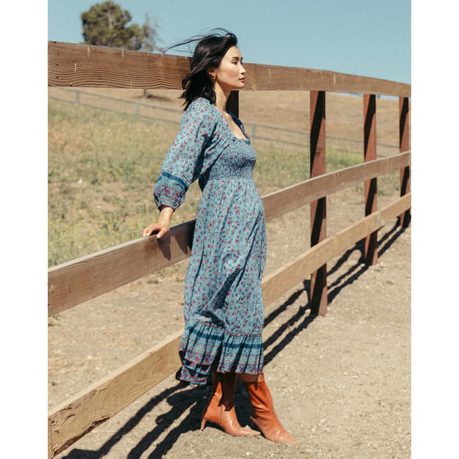 Women's Eva Midi Dress, Lapis - Dresses - 5