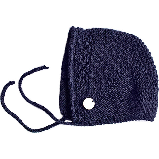 Finola Merino Bonnet, Navy Blue - Hats - 1
