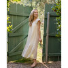 Women's Ottilie Tie Back House Dress, Silver Lurex Stripe - Dresses - 2