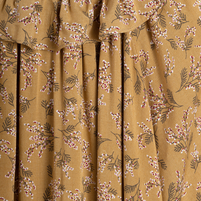 Louise Flounce Ruffle Neck Dress & Headband, Winter Berry Foliage - Dresses - 3