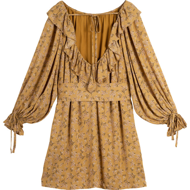Women's Josie Flounce Ruffle Neck Dress & Headband, Winter Berry Foliage - Dresses - 6