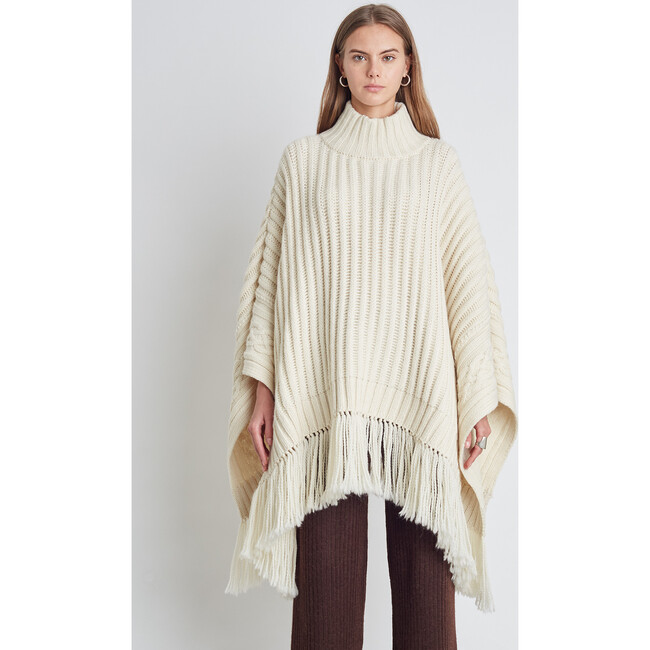 Women's Hanni Poncho, Ivory - Sweaters - 3