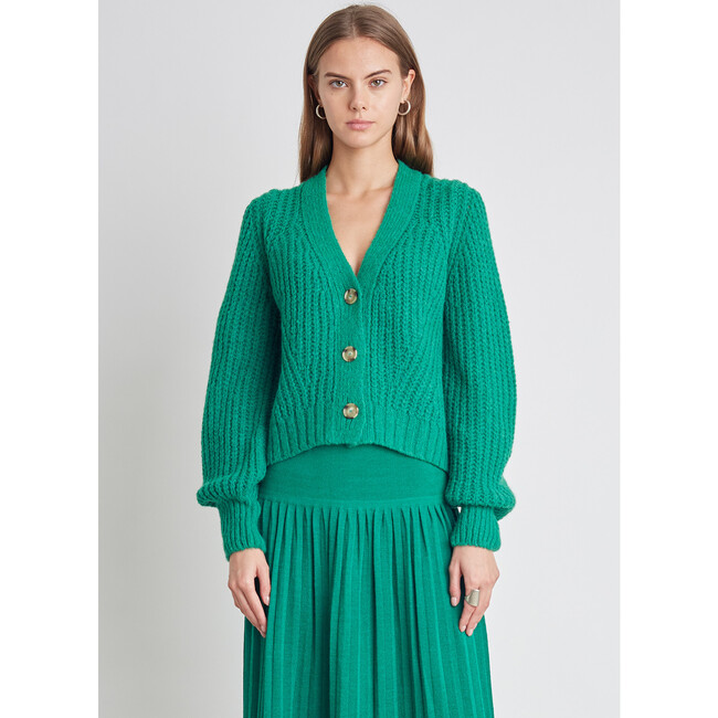 Women's Sara Cardi, Emerald - Sweaters - 3