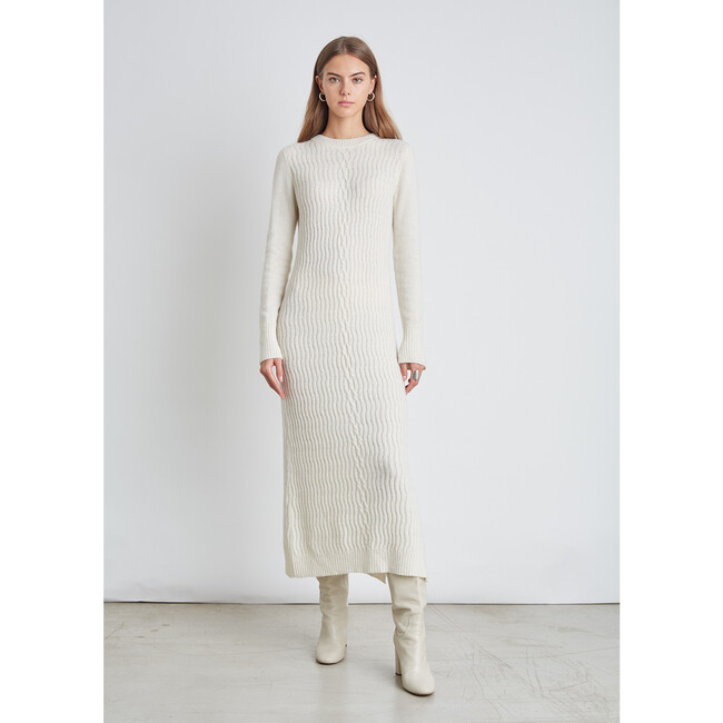 Women's Ellie Sweater Dress, Ivory - Dresses - 3