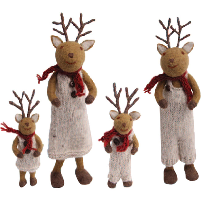 Deer family with Red Scarfs