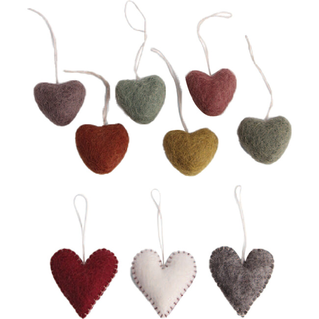 Assorted Felt Heart Ornaments - Ornaments - 1